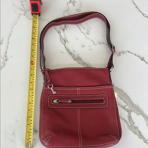 Fossil Red Leather Shoulder/Crossbody Bag